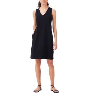 NEW NIC + ZOE nzt sleeveless v-neck dress in black onyx